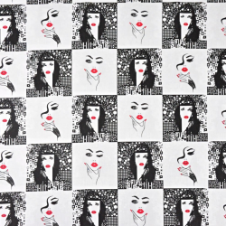 Baumwolle 100% Patchwork Frauen schwarz-weiß  