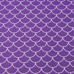 Baumwolle 100% weiße Schuppen auf lila Hintergrund  