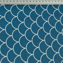 Baumwolle 100% weiße Schuppen auf dunkelmeerblauem Hintergrund  