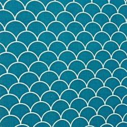 Baumwolle 100% weiße Schuppen auf dunkelmeerblauem Hintergrund  