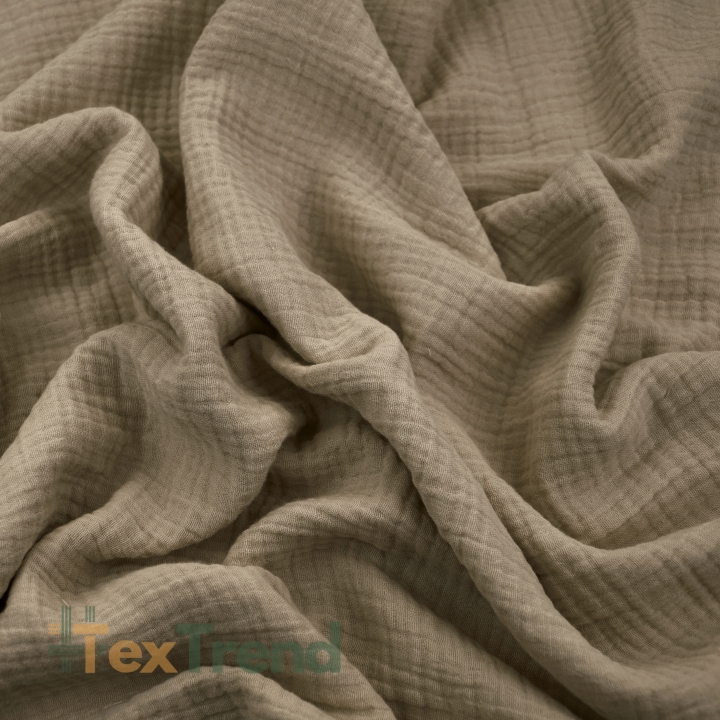 Baumwoll-Musselin Double Gauze dunkel beige (Simply Taupe)  