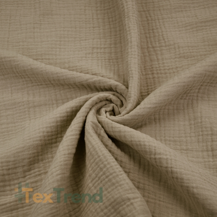 Baumwoll-Musselin Double Gauze dunkel beige (Simply Taupe)  
