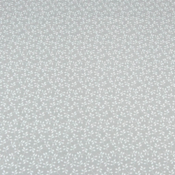 Baumwolle 100% MINI Blütenzweige weiß auf grauem Hintergrund  