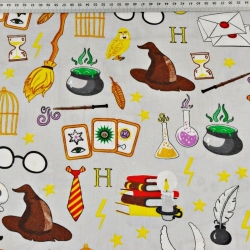 Baumwolle 100% magische Gadgets auf grauem Hintergrund  