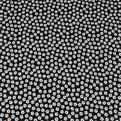 Baumwolle 100% MINI Kleeblätter weiß auf schwarzem Hintergrund  