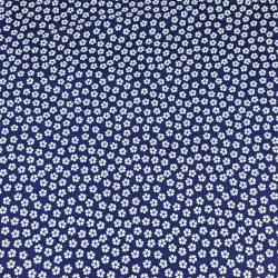 Baumwolle 100% MINI Kleeblätter weiß auf dunkelblauem Hintergrund  