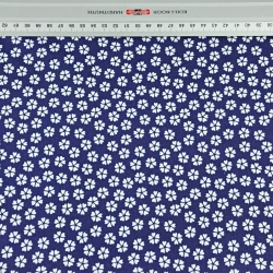 Baumwolle 100% MINI Kleeblätter weiß auf dunkelblauem Hintergrund  