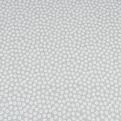 Baumwolle 100% MINI Kleeblätter weiß auf grauem Hintergrund  