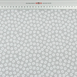 Baumwolle 100% MINI Kleeblätter weiß auf grauem Hintergrund  