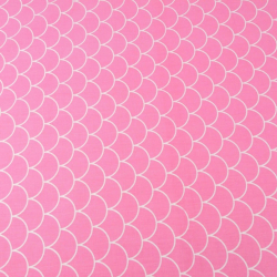 Baumwolle 100% weiße Schuppen auf rosa Hintergrund  