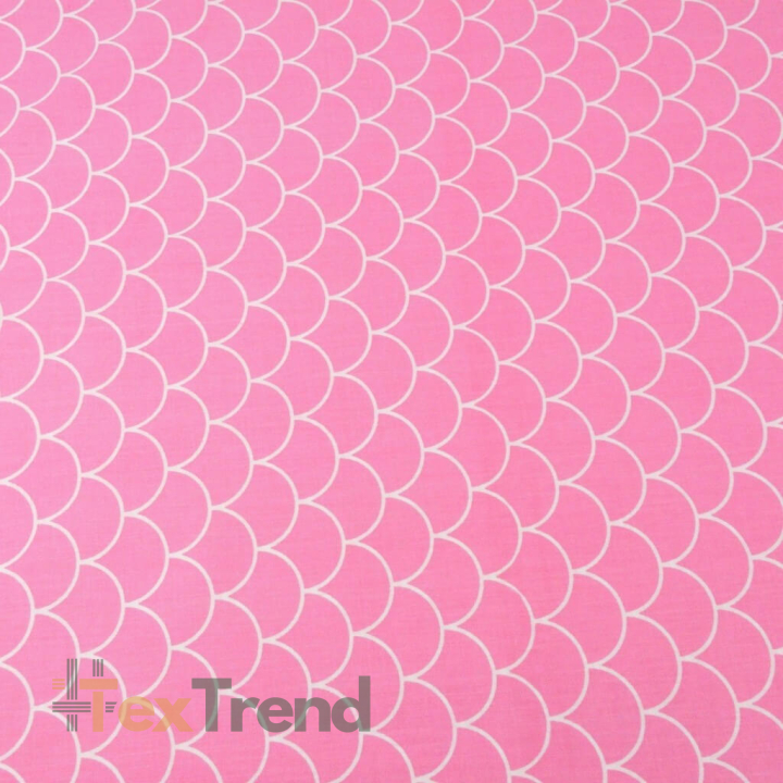 Baumwolle 100% weiße Schuppen auf rosa Hintergrund  