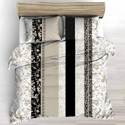 100% Baumwolle beige Zweige auf beige-ecru Hintergrund - 220cm  