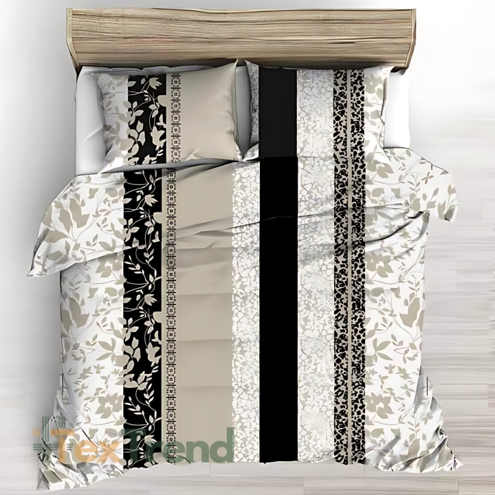 100% Baumwolle beige Zweige auf beige-ecru Hintergrund - 220cm  
