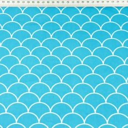 Baumwolle 100% weiße Schuppen auf türkisfarbenem Hintergrund  