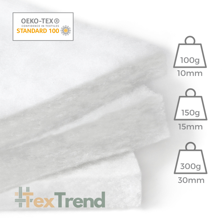 Wattierung Weiß MIX Reste - 100g, 150g und 300g - 0,5 kg