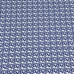 Baumwolle 100% MIDI Wiese weiß auf dunkelblauem Hintergrund  