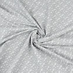 Baumwolle 100% MIDI Wiese weiß auf grauem Hintergrund  