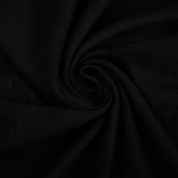 Leinen mit Viskose Bekleidungsstoff - schwarz (Black)  