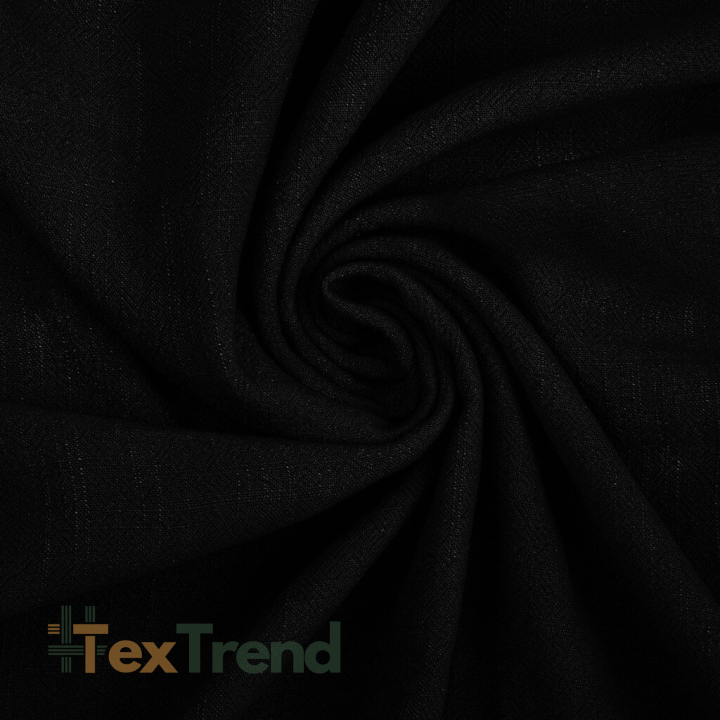 Leinen mit Viskose Bekleidungsstoff - schwarz (Black)  