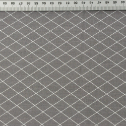 Baumwolle 100% Rauten weiß auf dunkelgrauem Hintergrund  