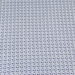 Baumwolle 100% MINI Wiese dunkelblau auf weißem Hintergrund  