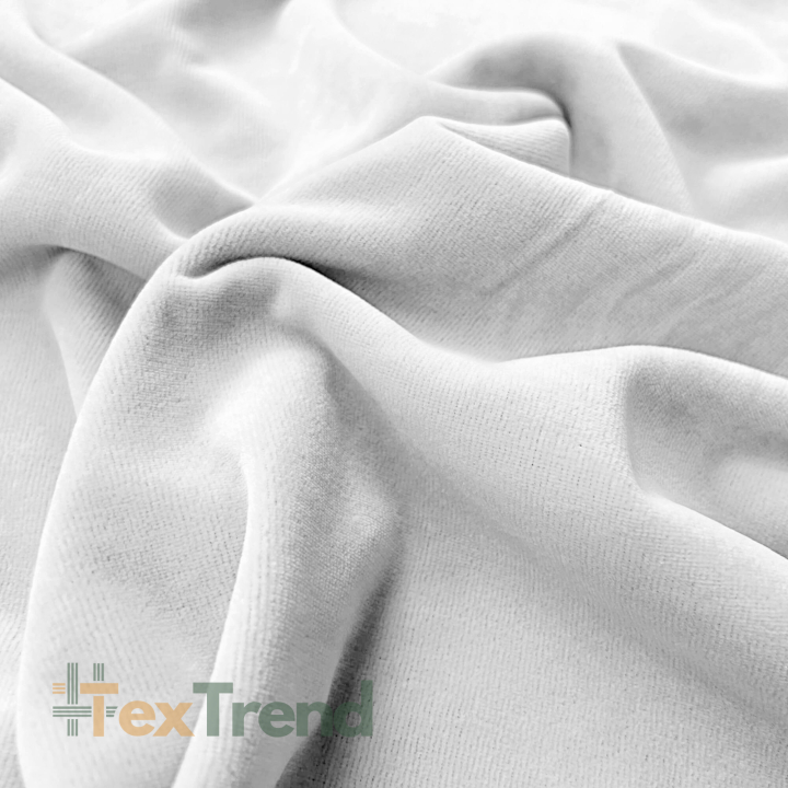 Baumwollvelours Bekleidungsstoff - hellgrau  