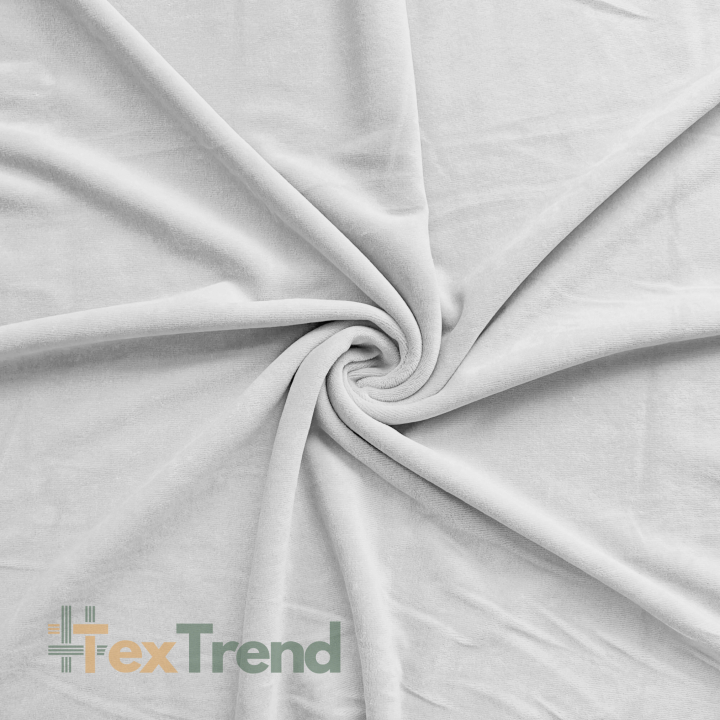 Baumwollvelours Bekleidungsstoff - hellgrau  