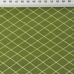 Baumwolle 100% Rauten weiß auf faulgrünem Hintergrund  