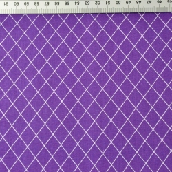 Baumwolle 100% Rauten weiß auf lila Hintergrund  