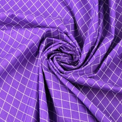 Baumwolle 100% Rauten weiß auf lila Hintergrund  