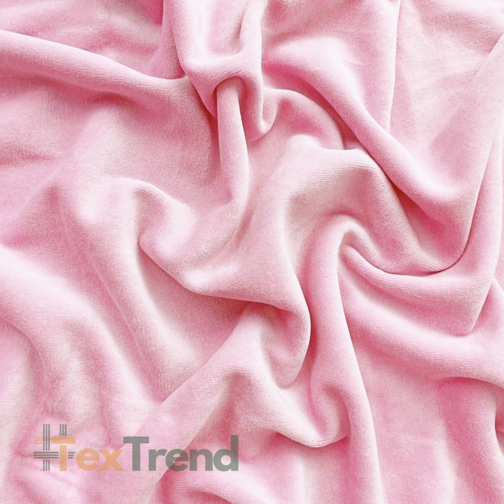 Baumwollvelours Bekleidungsstoff - blasses Rosa  