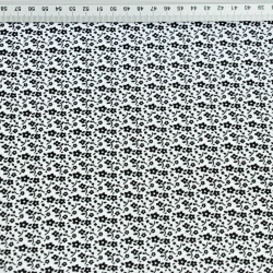 Baumwolle 100% MINI Wiese schwarz auf weißem Hintergrund  