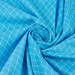 Baumwolle 100% Rauten weiß auf türkisfarbenem Hintergrund  