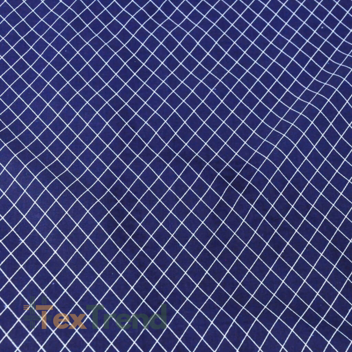 Baumwolle 100% Rauten weiß auf marineblauem Hintergrund  