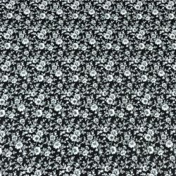 Baumwolle 100% MINI Ranken weiß auf schwarzem Hintergrund  