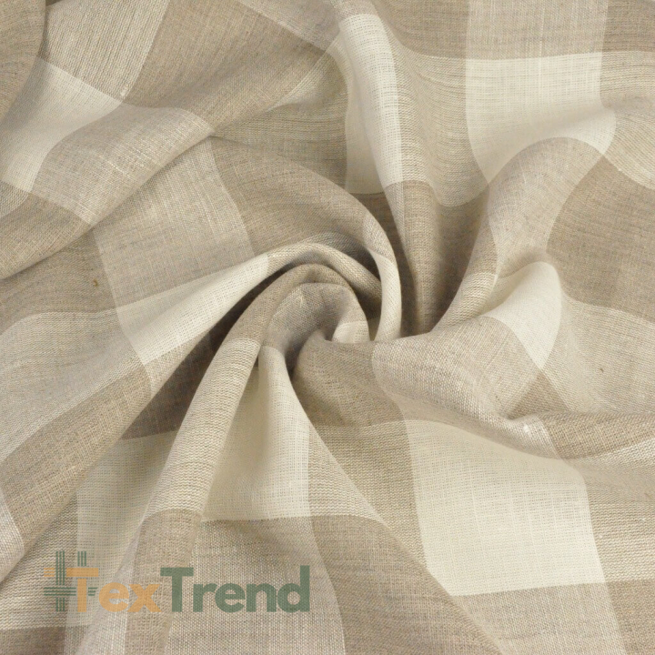 Leinen ecru kariert  