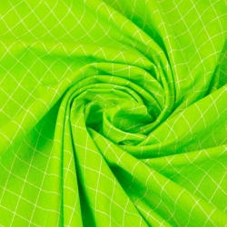 Baumwolle 100% Rauten weiß auf grünem Hintergrund  