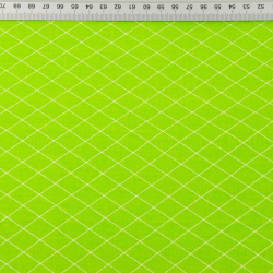 Baumwolle 100% Rauten weiß auf grünem Hintergrund  