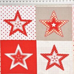 Baumwolle 100% Weihnachtsmuster Patchwork Sterne rot-weiß  
