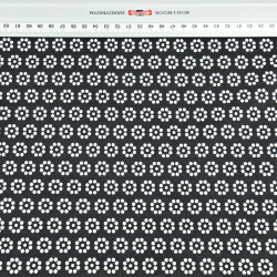 Baumwolle 100% MINI Blümchen Punkte weiß auf schwarzem Hintergrund  