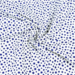 Baumwolle 100% MINI Sterne dunkelblau auf weißem Hintergrund  