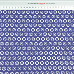 Baumwolle 100% MINI Blümchen Punkte weiß auf dunkelblauem Hintergrund  