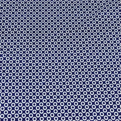 Baumwolle 100% MINI Kreise weiß auf dunkelblauem Hintergrund  