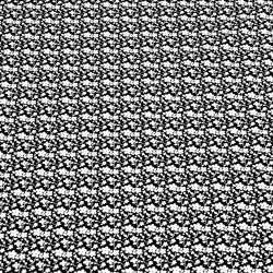 Baumwolle 100% MIDI Wiese weiß auf schwarzem Hintergrund  