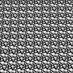 Baumwolle 100% MIDI Wiese weiß auf schwarzem Hintergrund  