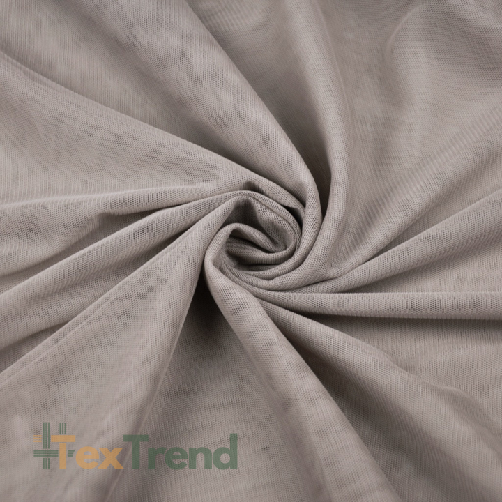 Tüll Bekleidungsstoff weich - grau-beige  