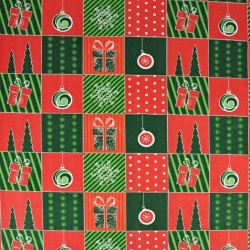 Baumwolle 100% Weihnachtsmuster Patchwork rot-grün  