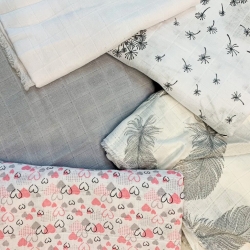 Baumwoll-Musselin Reste, Endstücke - 0,5kg  