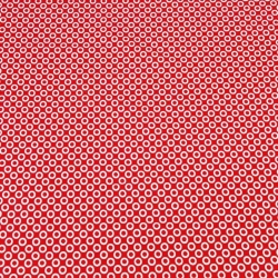 Baumwolle 100% MINI Kreise weiß auf rotem Hintergrund  
