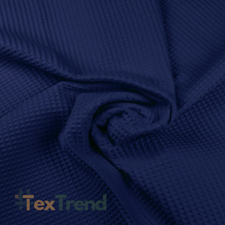 Dünner Baumwoll-Waffelstoff dunkelblau  